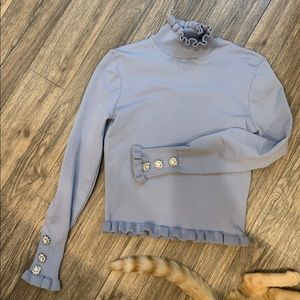 ZARA blue sweater with sleeve detail